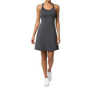 MPG Mondetta Travel Dress Racerback Black Gray Built in Shelf Bra Womens Medium